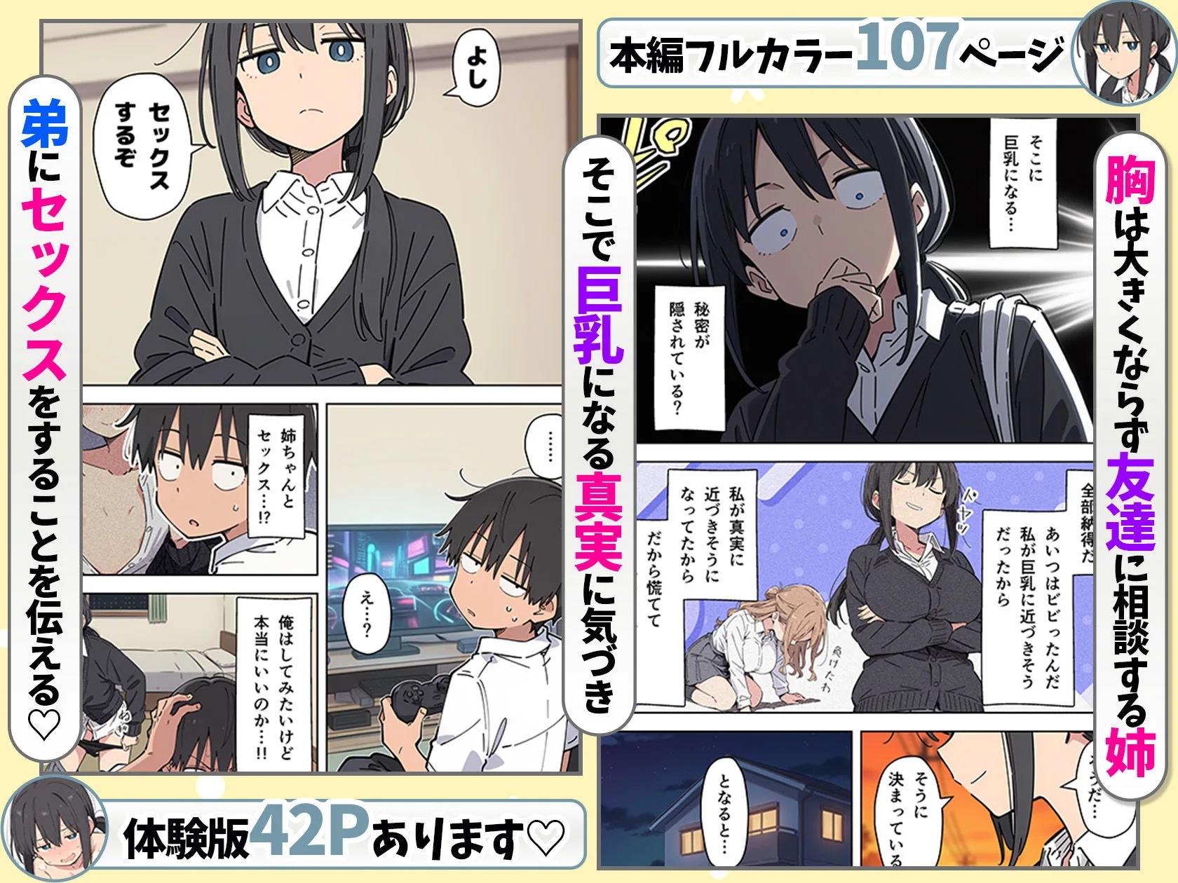 貧乳コンプレックスなジト目姉の育乳を手伝ったが大きくならないので中出しセックスすることになった話 画像7